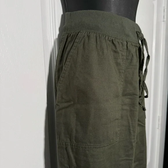 Gap Women’s Linen blend Olive Green Jogger Pants Size Large - Picture 4 of 6